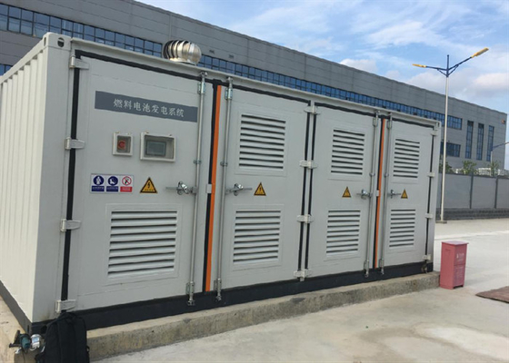 Célula de combustível a hidrogénio industrial de 100 kW, central eléctrica estacionária.